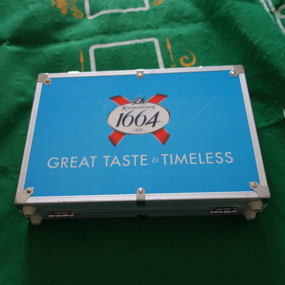 Kronenburg 1664 Metal Poker Briefcase 200 Chip Poker Set with Two Decks of Cards